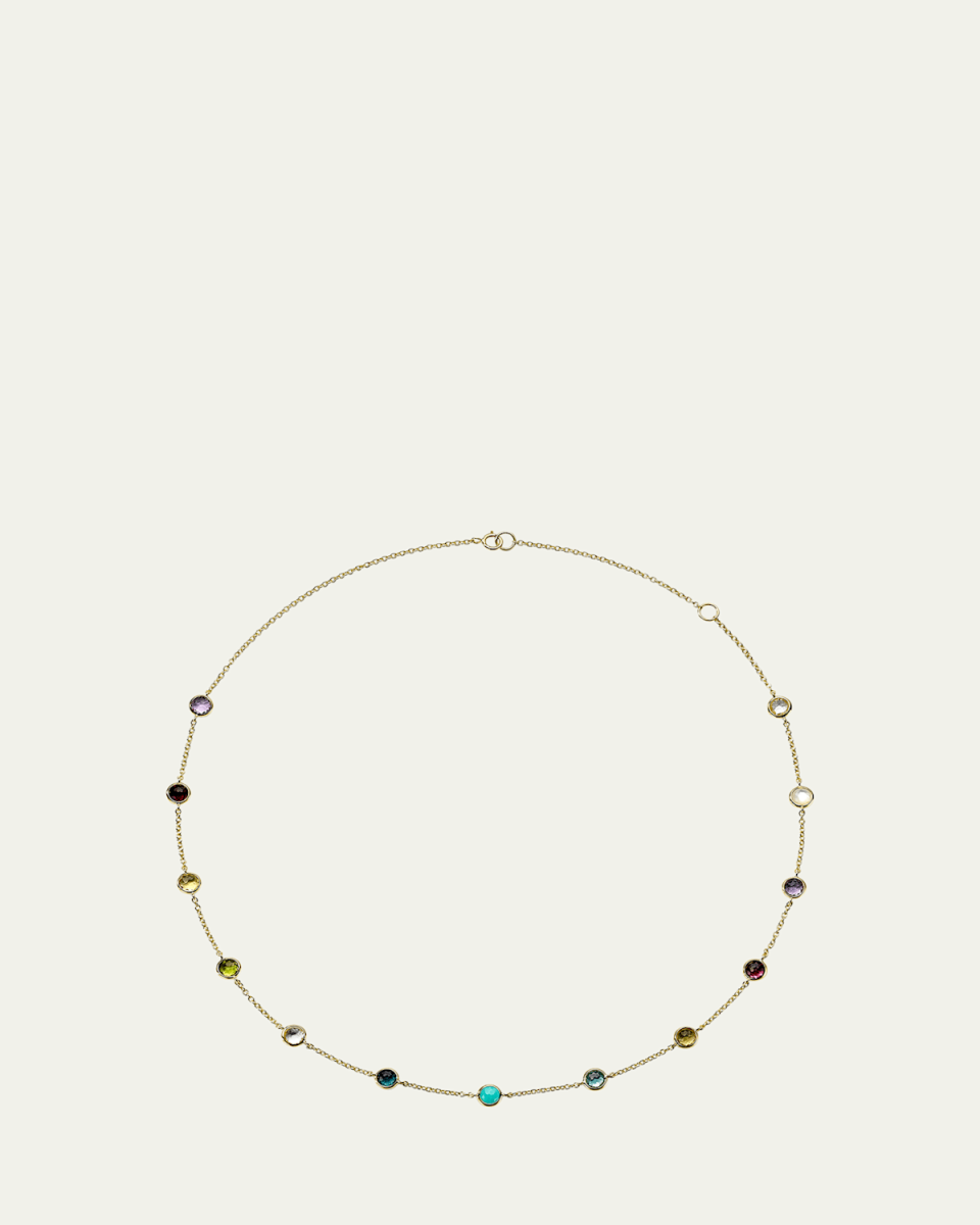 13-Stone Station Necklace in 18K Gold